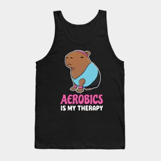 Aerobics is my therapy cartoon Capybara Tank Top